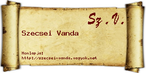 Szecsei Vanda névjegykártya